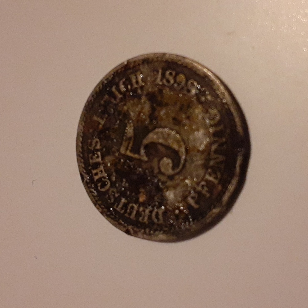 1898 German Deutsches Reich 5 Pfennig Coin